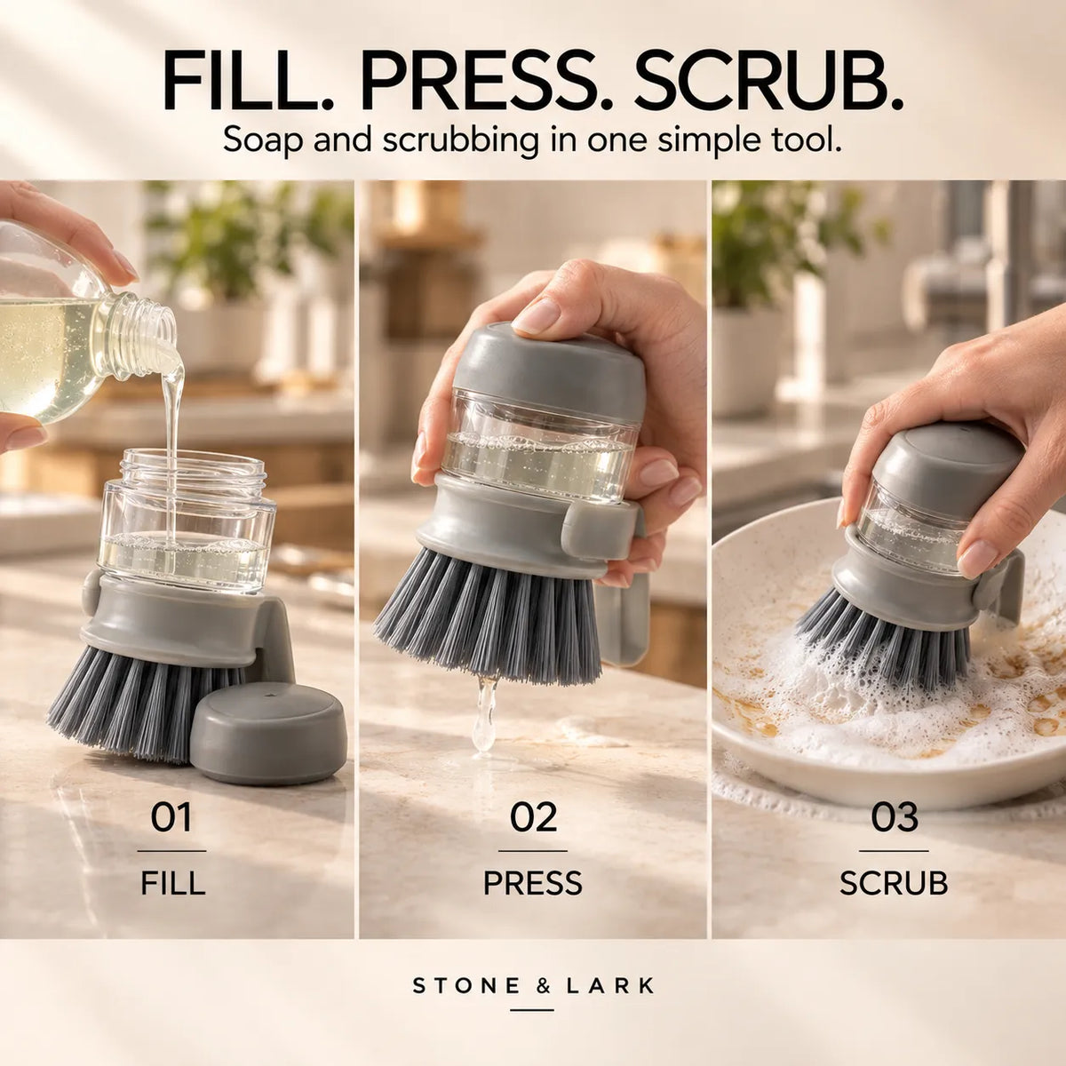 PressScrub Soap Brush